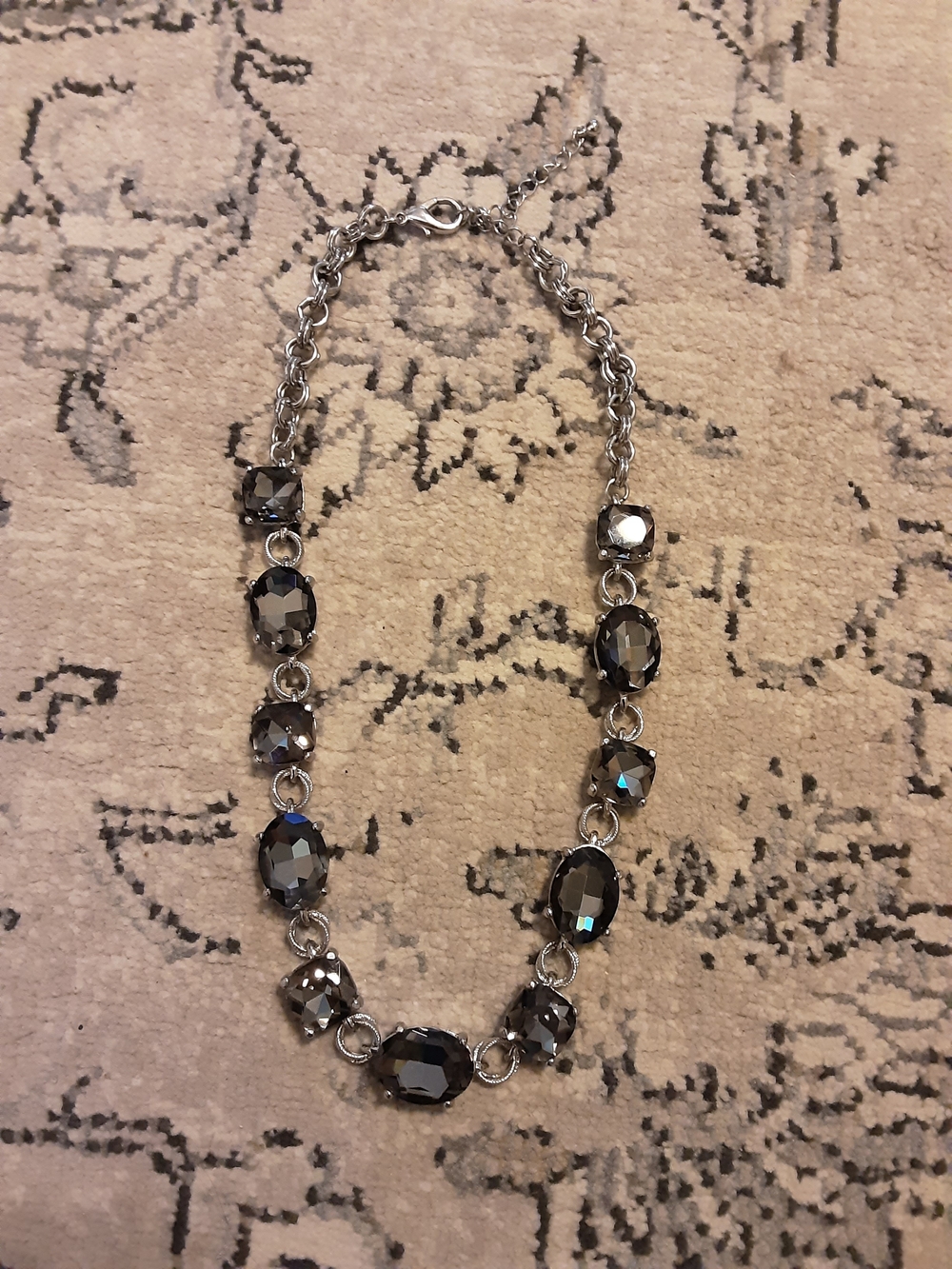 Women's Grey Crystal Statement Necklace